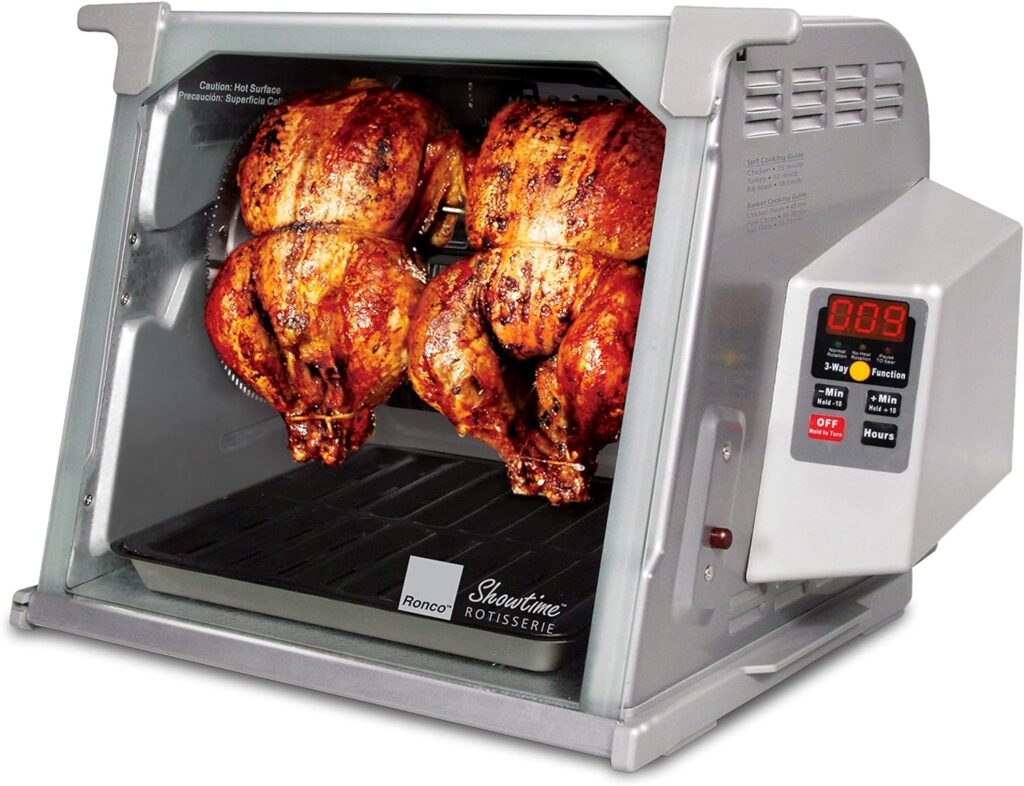 Ronco ST5000PLAT Digital Showtime Rotisserie, Platinum Edition, Cooks Food Perfectly Every Time, 3 Cooking Modes: Roast, Sear, and No Heat Rotation, Stainless Steel